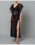 Milena By Paris 040228, Long kaftan from luxury lace BLACK